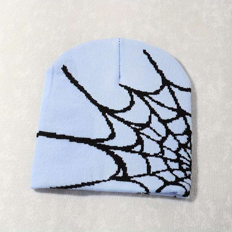 1pc Spider Web Knitted Beanie Hat Soft Lightweight Elastic and Warm Unisex Fashion Hat for Hal