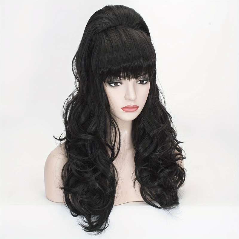 1Pc Black 60.96cm Fashion Design Wig