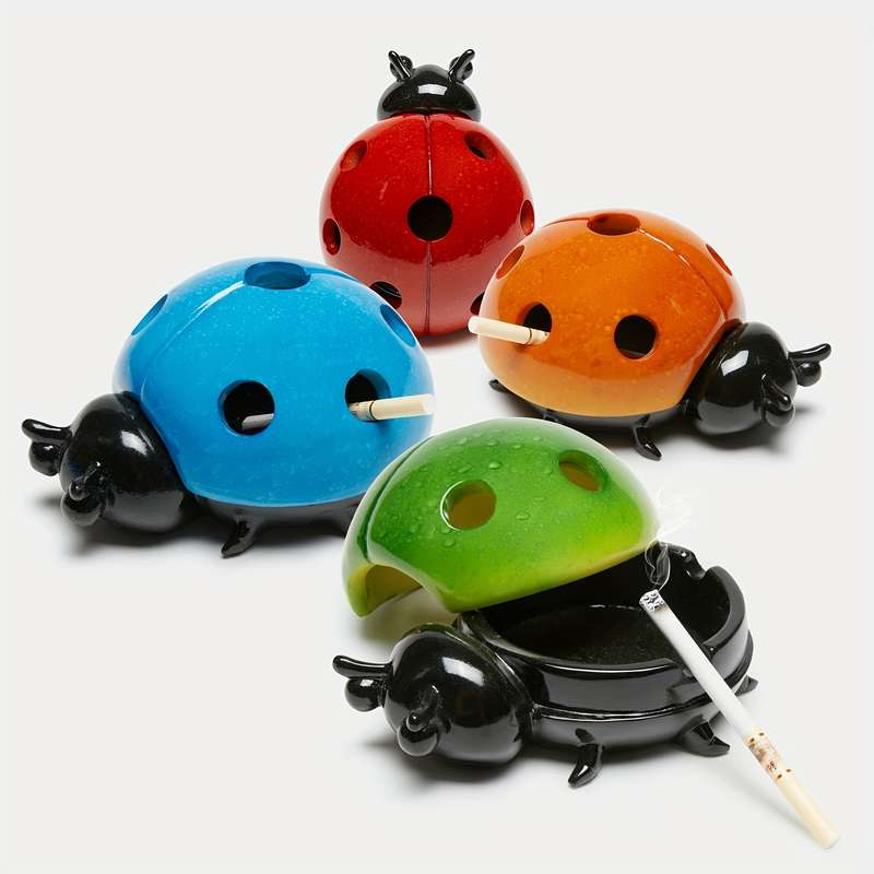 1pc Ashtray Creative Ashtray Ladybug Ashtray Decorative Ashtray Decoration For Outdoor Law
