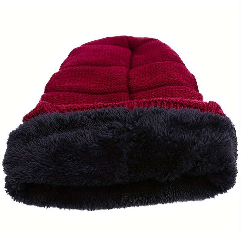 1pc Winter Essential Winter Knit Beanie 100% Acrylic Stretchable Lightweight Windproof wi