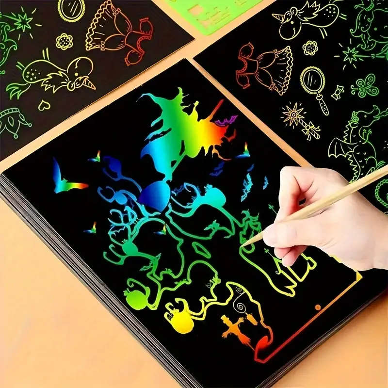20 Magic Scratch Papers With 5 Bamboo Pens