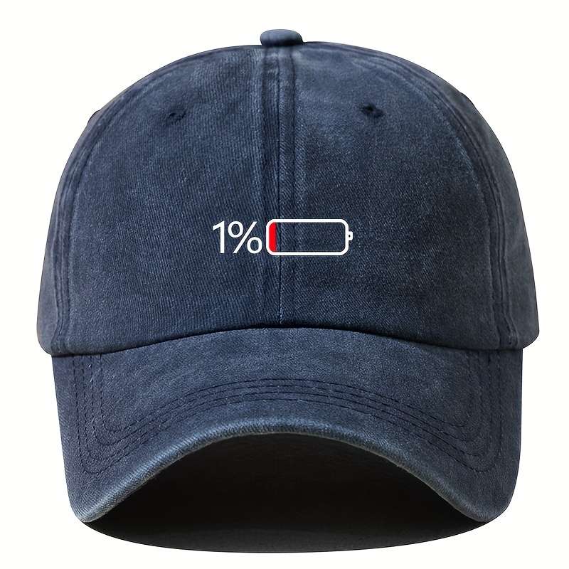 1pc Unisex Sunshade Breathable Baseball Cap With Battery Pattern For Outdoor Sport gift For Me