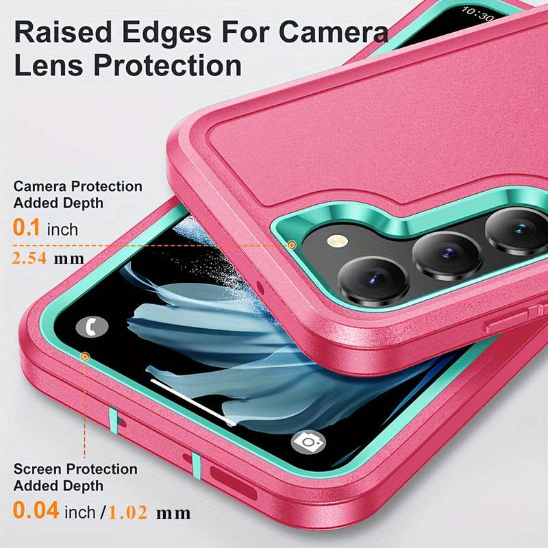 1pc Clear Add  Orange For Samsung Galaxy S23 Ultra Phone Cases