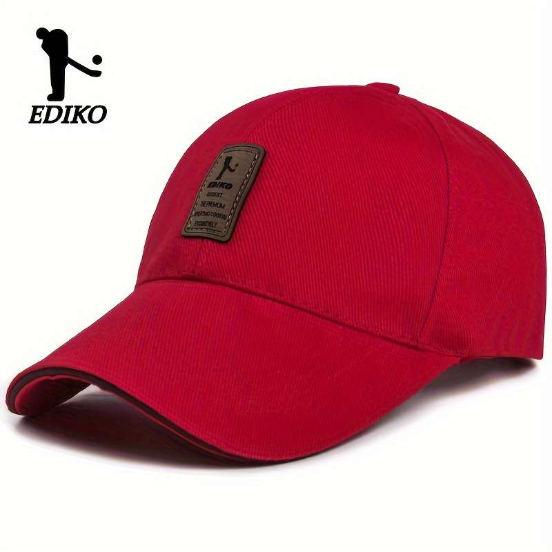 1pc EDIKO Adjustable Trucker Cap Black Cotton One Size Fits Most Adjustable Snap Closure Idea