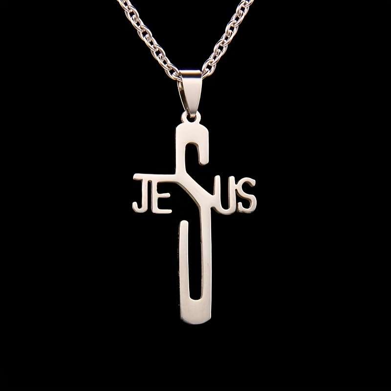 1 Piece Steel Color Jesus Theme Pendant