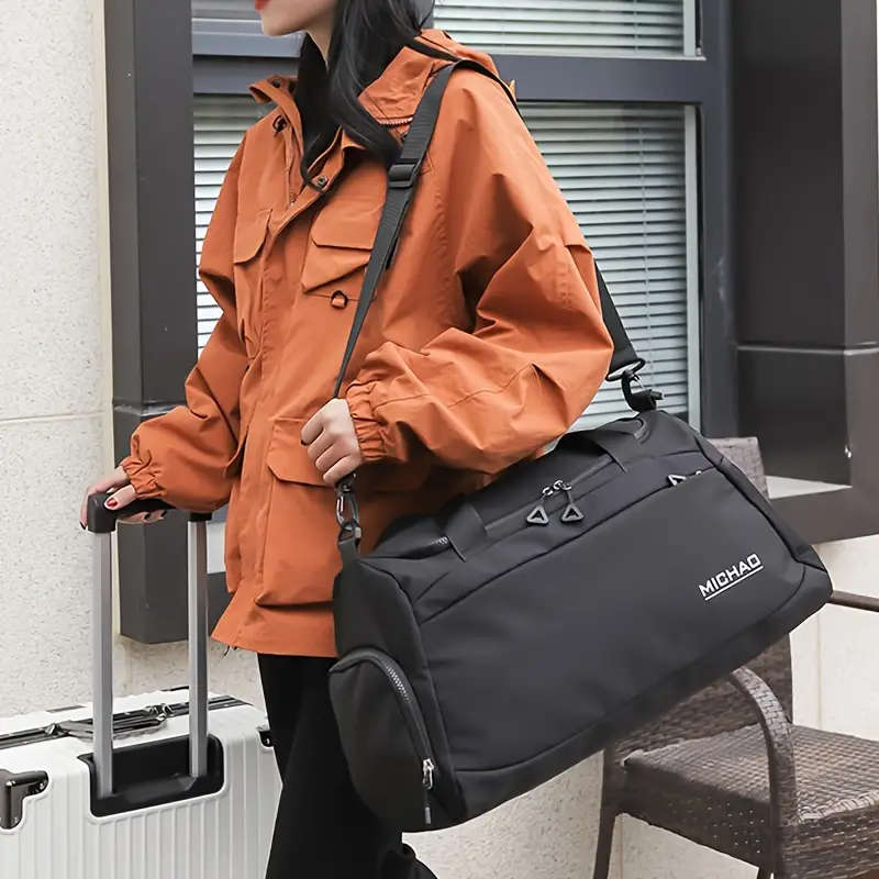 Large Capacity Fitness Bag Waterproof Oxford Fabric with Dry Wet Separation Zip Closure Versatile