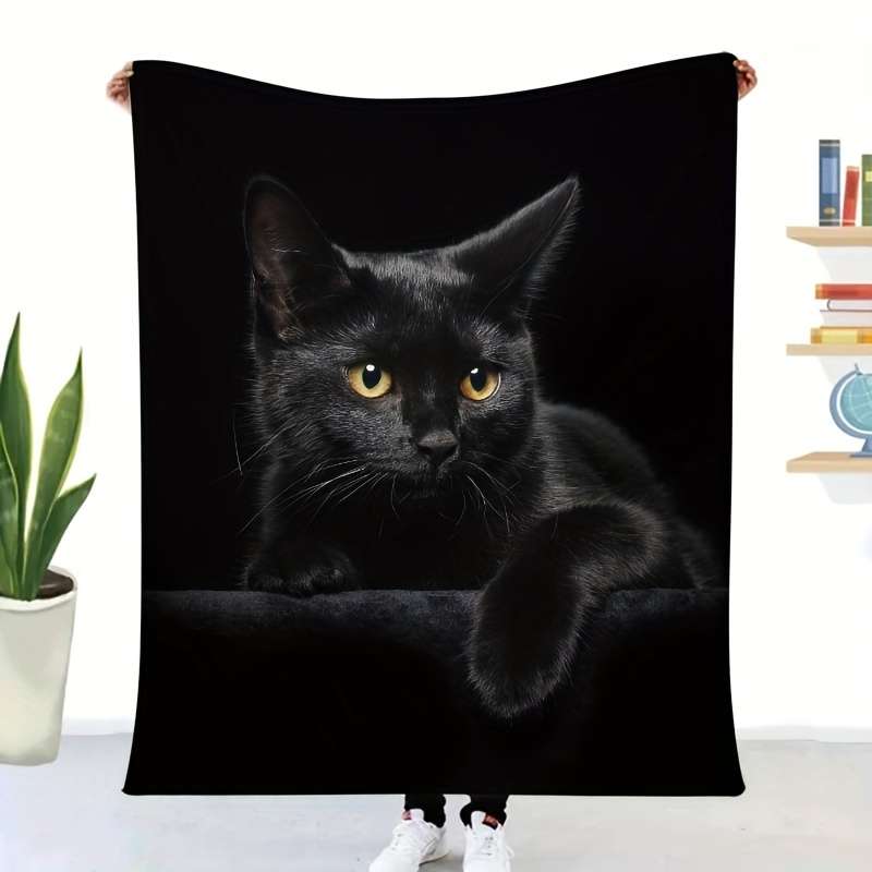 1ps Blanket Color Black Cat size 150x200cm