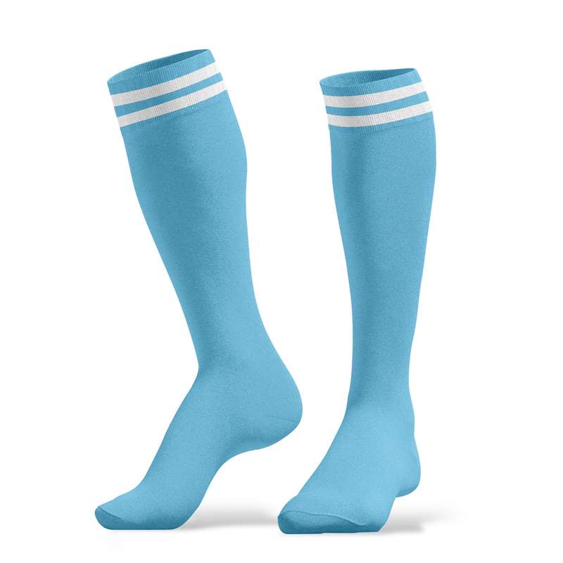 1 Pair Light Blue One Size Socks