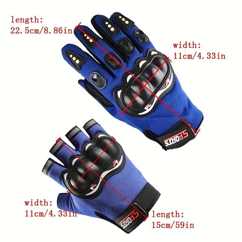 1 Pair Red Items Half Finger Exposed Gloves Outdoor Sports Gloves