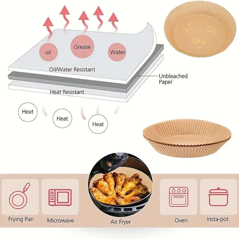50 pcs Round Liners Disposable 160mm x 45mm