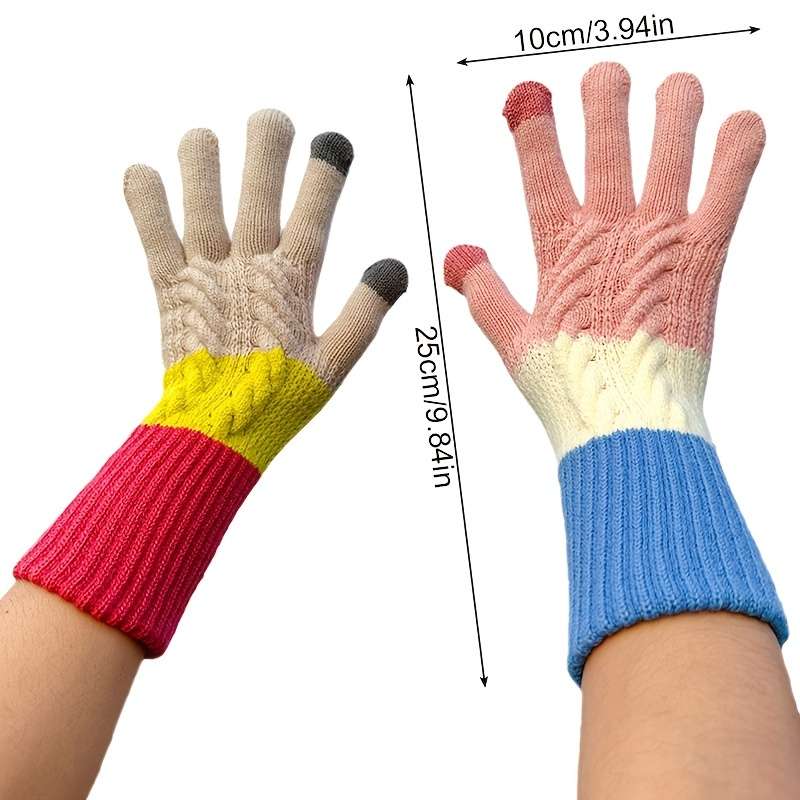 1 Pair Grey Warm Gloves