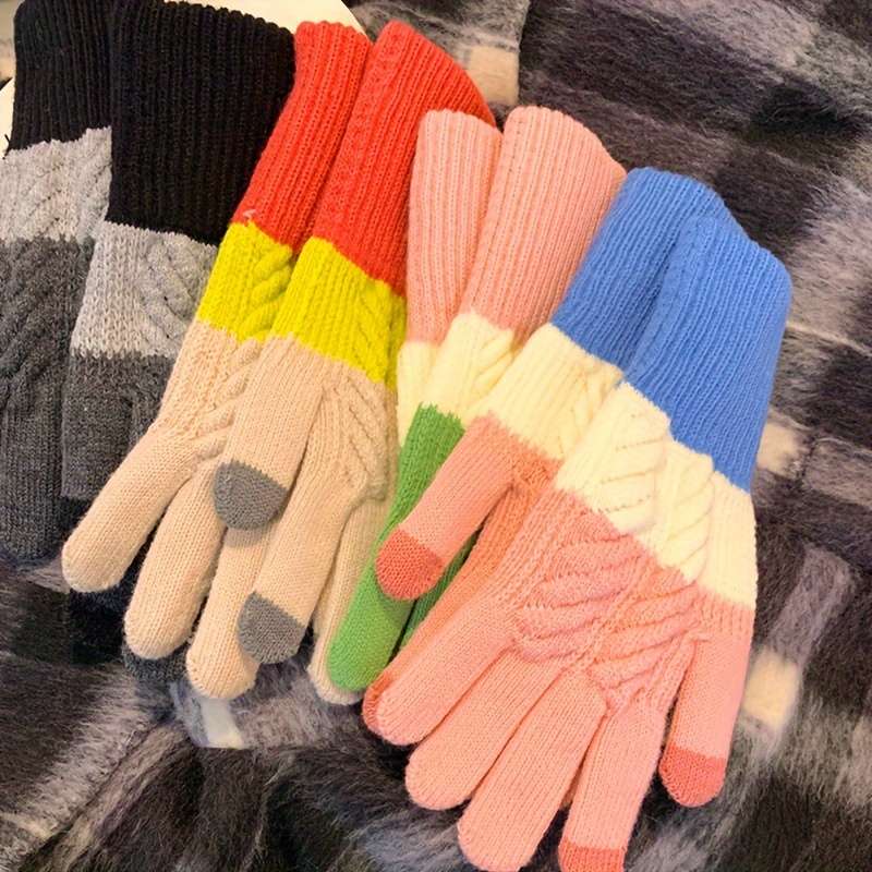 1 Pair Grey Warm Gloves