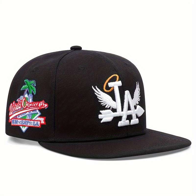 1pc Wings Letter Embroidered Baseball Cap Solid Color Hip Hop Breathable Snapback Hats Lightweight
