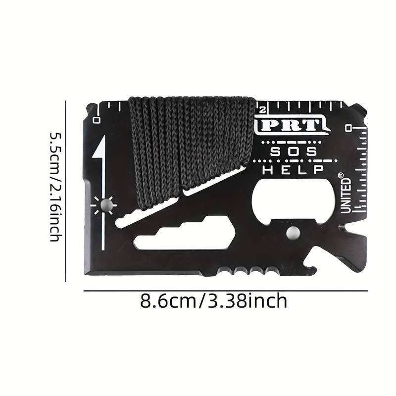 1pc 14in1 Portable Stainless Steel Multi-Function Knife Card Outdoor Camping Rope Bindi