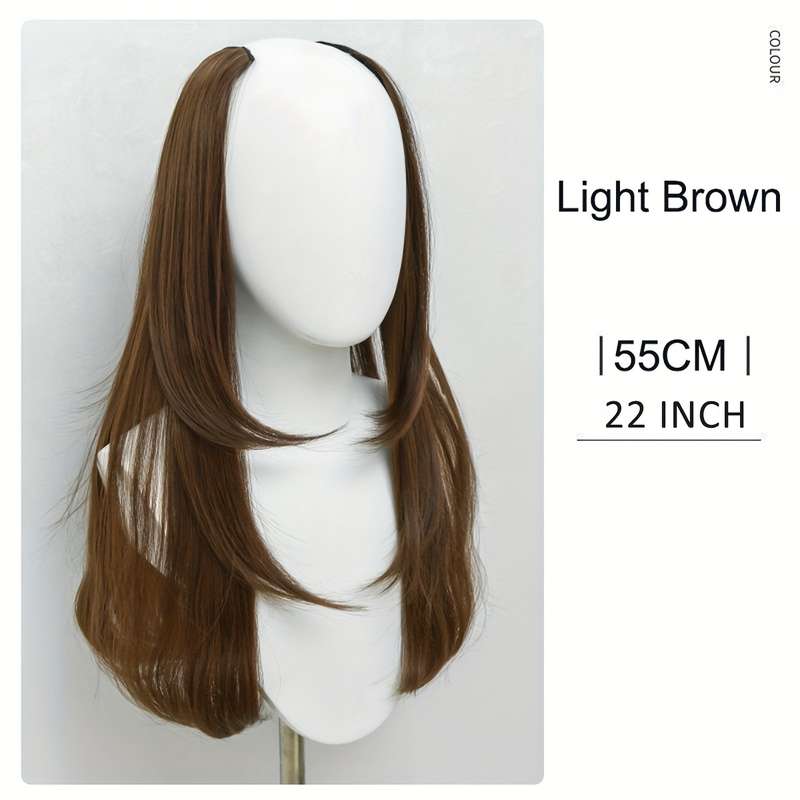 1Pc Light Brown 55.88cm Fashion Design Wig