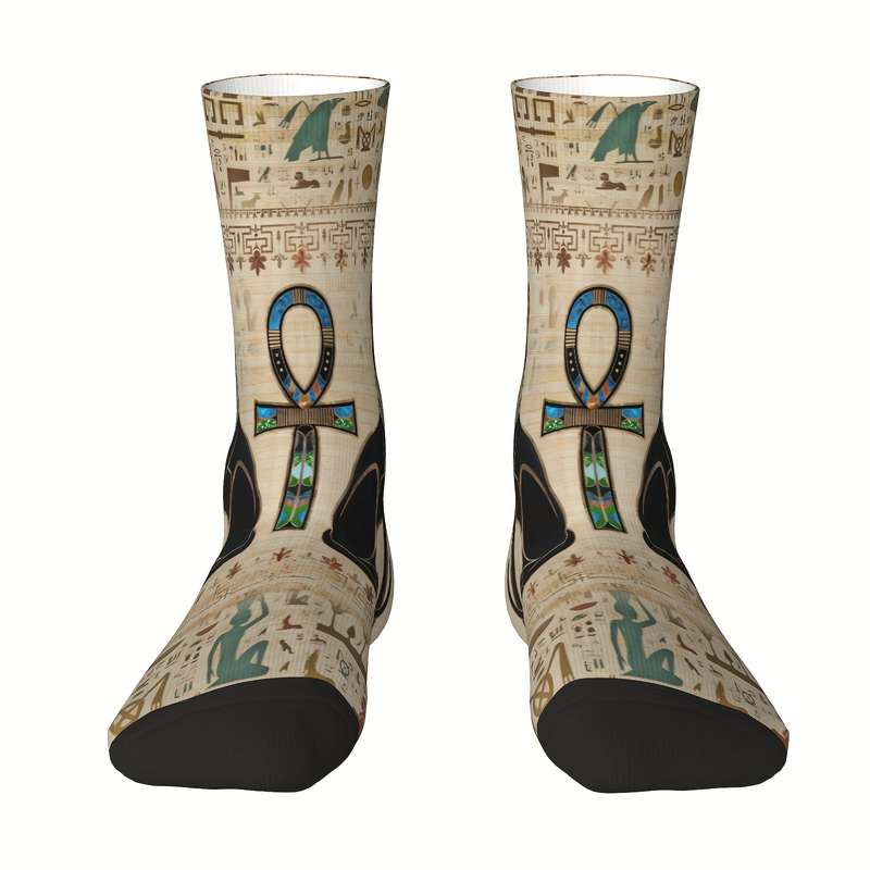 1 Pair One Size Key Ornament Meander Socks