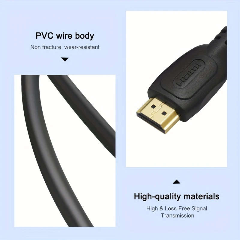 1pc 100cm HDMI Male To Male Cable Copper Clad Steel 19+1 Copper Clad Steel Cable 4K Ultra HD 2.0