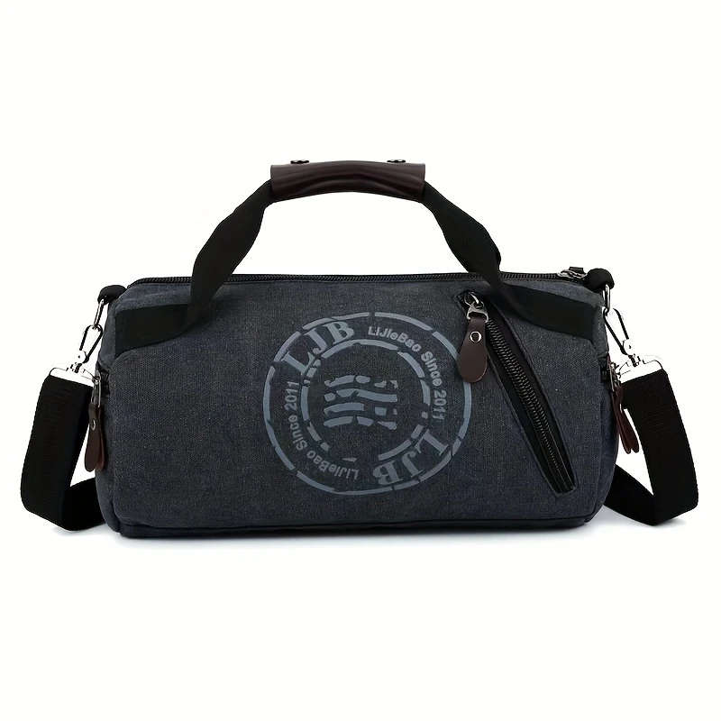 1pc Canvas Messenger Bag For Men Wear-resistant And Scratch-resistant Canvas Bucket Bag Travel Shoul