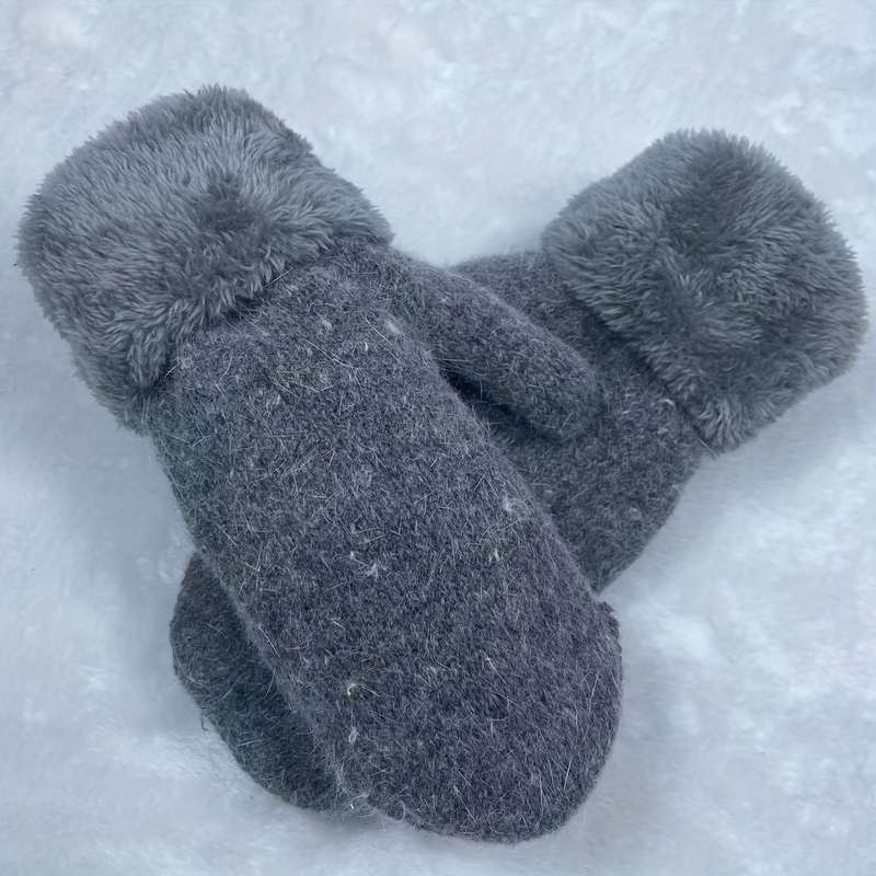 1 Pair Khaki Warm Gloves