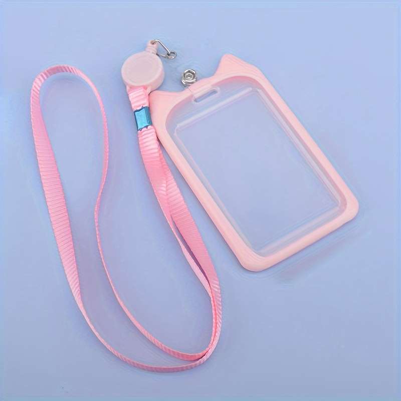 1pc 1 Cat Ear Card Holder Fashion Multi-purpose Student ID Adult Employee Bus Card Work Certificat
