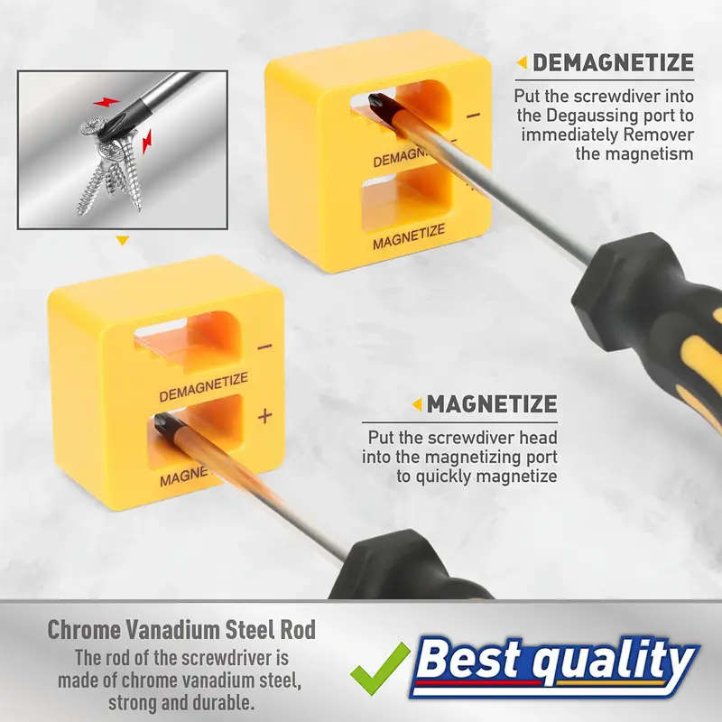 43pcs Magnetic Screwdriver Set With Slotted Phillips Hex Torx And Precision Bits Chrome Vanadium Ste