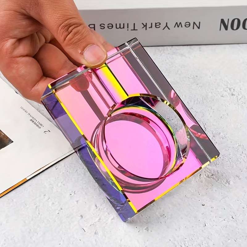 1pc Crystal Ashtray Personality Fashion Colorful Creative Advertising Promotional Glass Ashtray