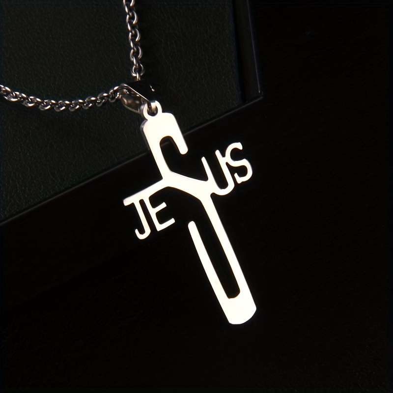 1 Piece Steel Color Jesus Theme Pendant