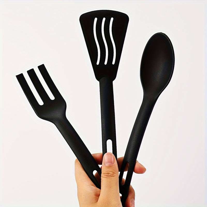 3pcs set Integrated Nylon Kitchenware Three Piece Set Kitchen Cooking Non Stick Pot Spatula