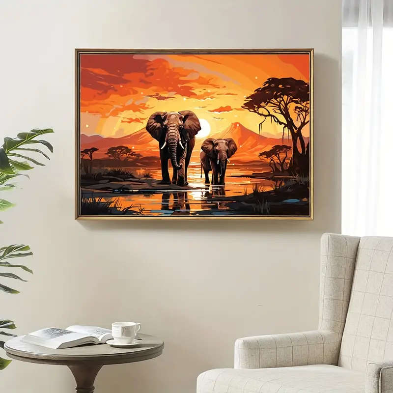 1pc Large Size 30x40cm 11.8x15.7Inch Canvas Round Diamond Shape Full Rhinestone Painting 5D Diamond