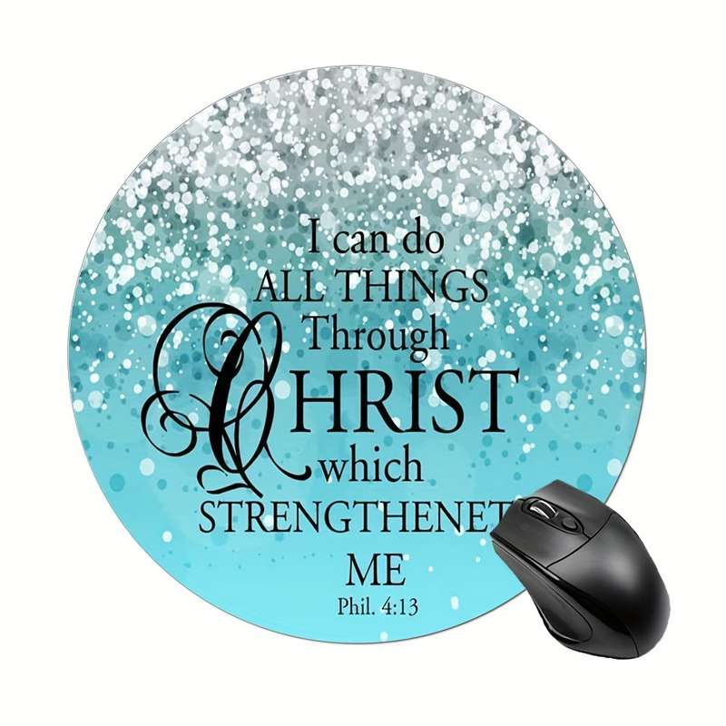 1pc English Quotes Gaming Mouse Pad Stylish Design Round Mousepad Non-slip Rubber M