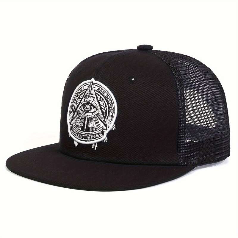1pc God's Eye Pattern Embroidered Men's Sunshade And Windproof Baseball Cap