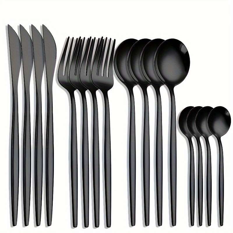 Set Of 16 Stainless Steel Portuguese Tableware Including 4 Sets Of Steak Knives Forks And Sp