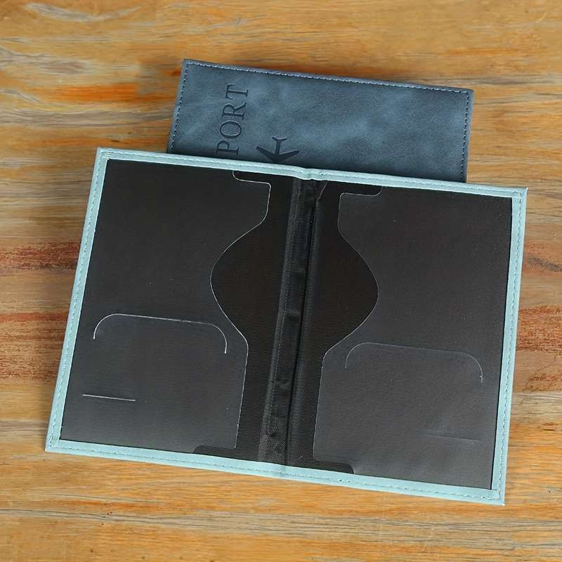 1pc PU Simple Passport Holder Passport Protection Case Travel Passport ID Credit Card Cover Holder