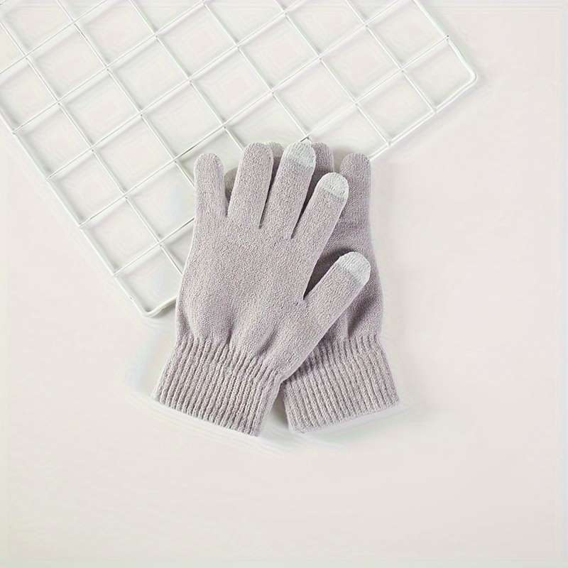1 Pair Grey Warm Gloves