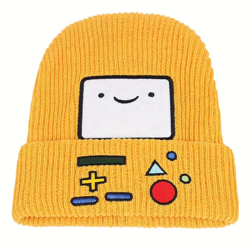 1pc Cartoon Gaming Console Knit Beanie Polyester Stripe Crafted Inelastic Packable Hand Washabl