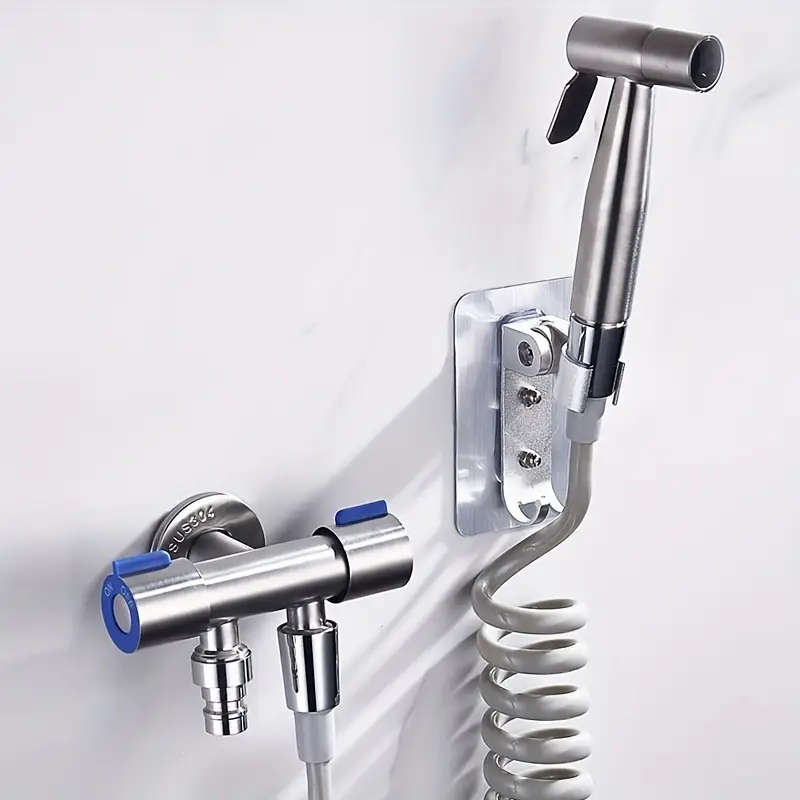 1pc Wall Mounted Stainless Steel Shower Diverter with Double Handle Control Easy Installation and Co