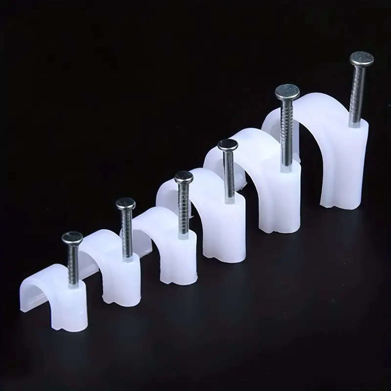 100 White Cable Clips