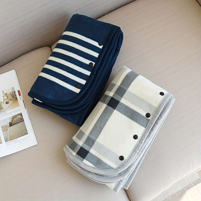 1ps Blanket Color RedAndCoffee Grids size 100x140cm