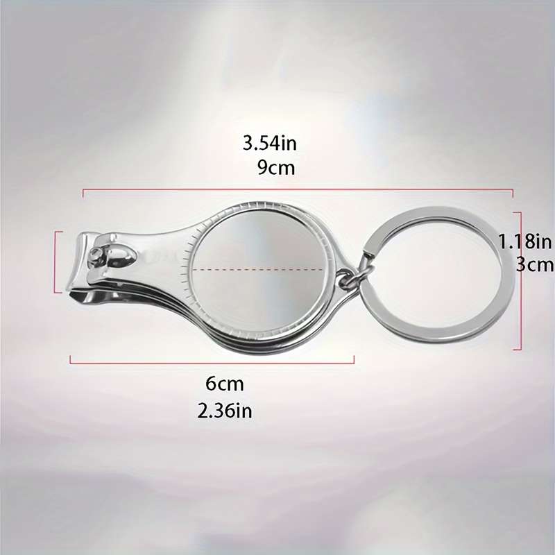 1pc 3in1 Stainless Steel Keychain with Bottle Opener and Nail Clippers Compact Multi-Tool for