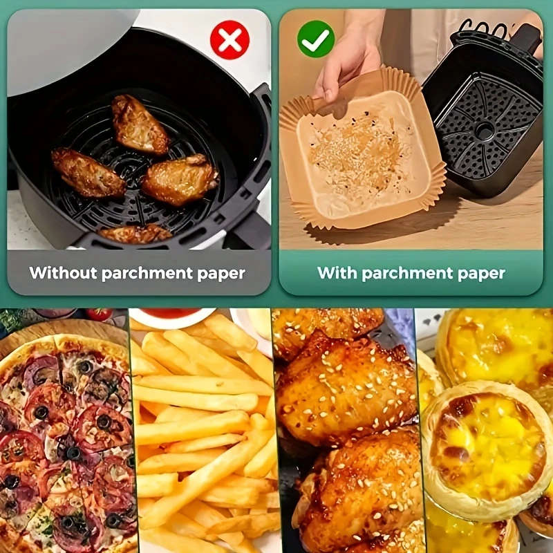 10 50 100pcs disposable air fryer liners 6   paper air fryer liner pots paper basket bowls baking trays oven accessories baking tools kitchen gadgets kitchen accessories details 16