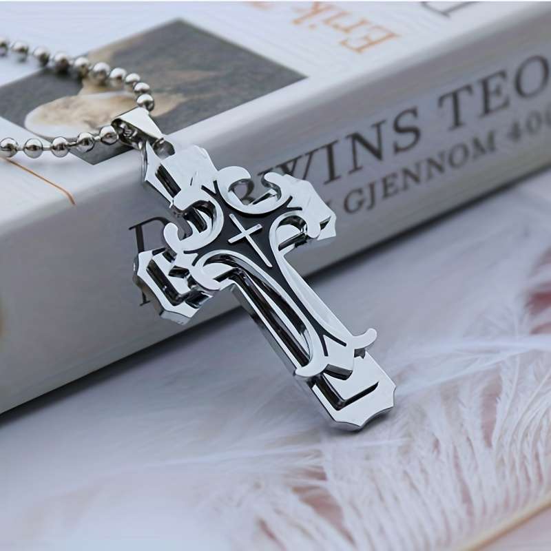 1 Piece Golden Add Steel Color Jesus Theme Pendant