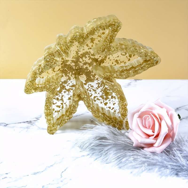 1pc DIY Crystal Drop Glue Mold Maple Leaf Ashtray Mirror Table Ashtray Storage Box Silica Gel M
