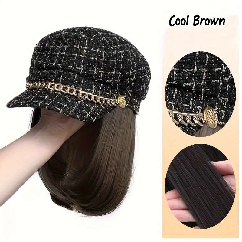 1Pc Dark Brown 25.4cm Fashion Design Wig