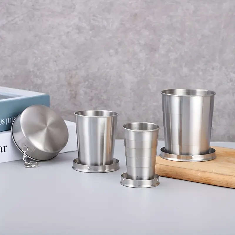 Irish Coffee Stainless Steel Folding Cup Set Portable Travel Camping Tea Cup Environmentally Frien