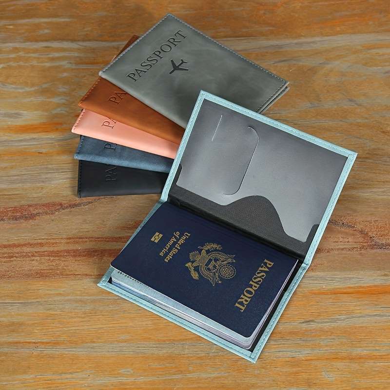 1pc PU Simple Passport Holder Passport Protection Case Travel Passport ID Credit Card Cover Holder