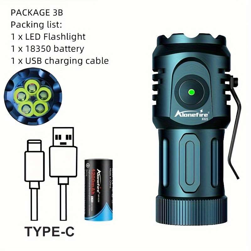 1PC Blue Flashlight