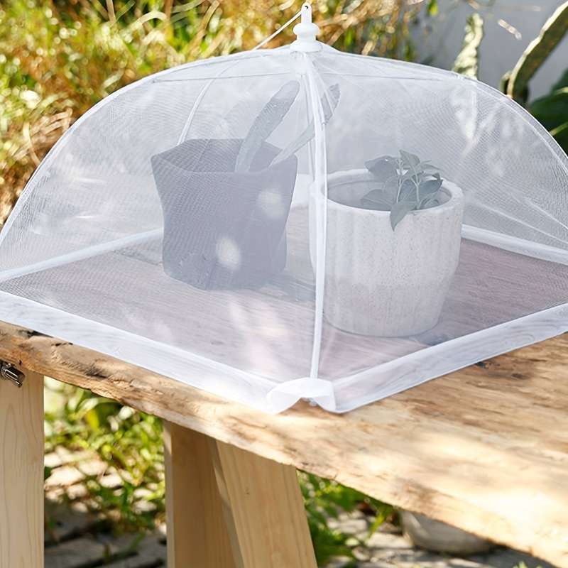 1pc of white rice cover foldable dining table food fly proof rice cover household dust cover