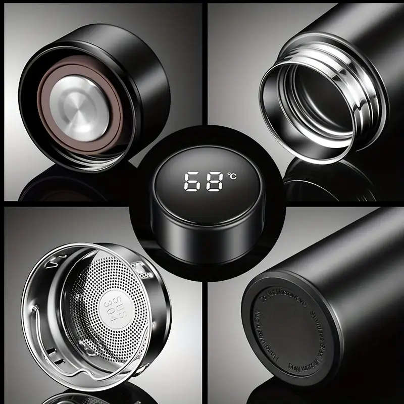 igital Display Thermos Cup Water Bottle With LED Temperature Display, Double Wall Vacuum Insulated W