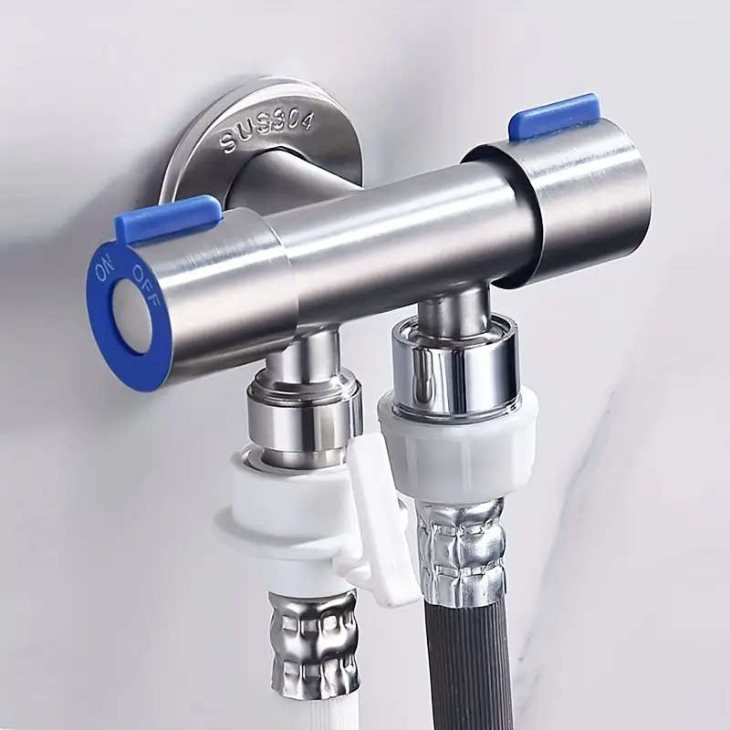 1pc Wall Mounted Stainless Steel Shower Diverter with Double Handle Control Easy Installation and Co