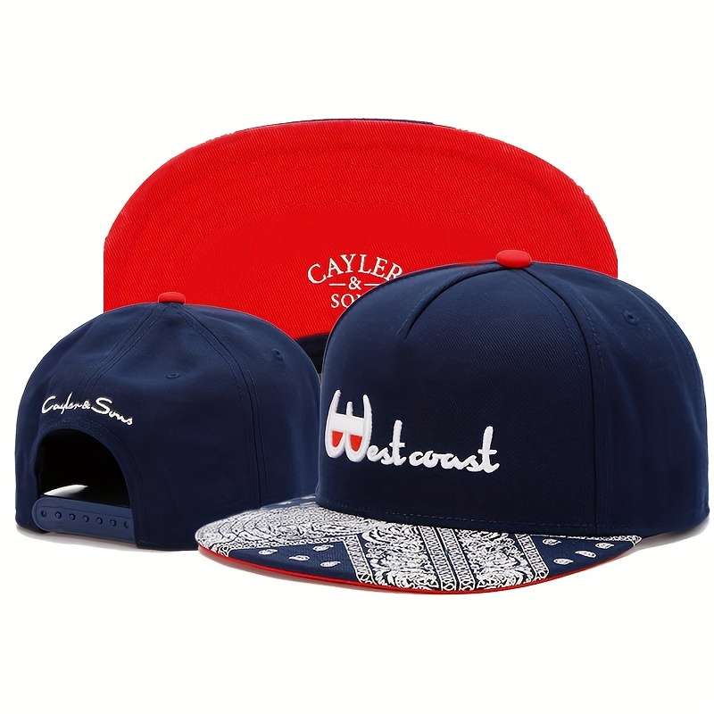 1pc English Embroidered Men's Flat Brimmed Cap